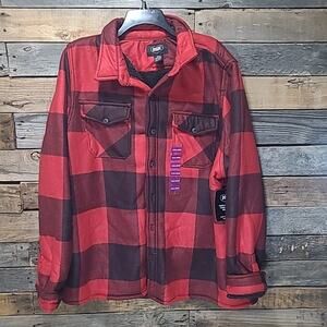 NWT Berkley Jensen Sherpa Lined Plaid Shirt Jacket Flannel Men's XXXL